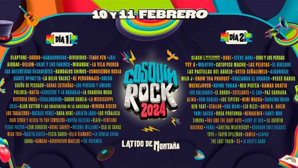 Cosquín Rock 2024 grilla completa de artistas