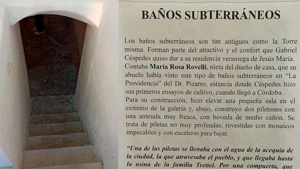 baños subterráneos de La Torre Céspedes - amocordoba.ar