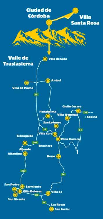 Mapa del Camino de Brochero