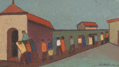 Imagen de un pintor trabajando en el paisaje de San Marcos Sierras