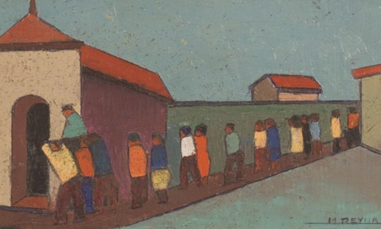 Imagen de un pintor trabajando en el paisaje de San Marcos Sierras