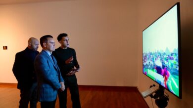 Imagen de la inauguración de las exposiciones en el Museo Caraffa