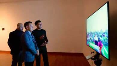 Imagen de la inauguración de las exposiciones en el Museo Caraffa