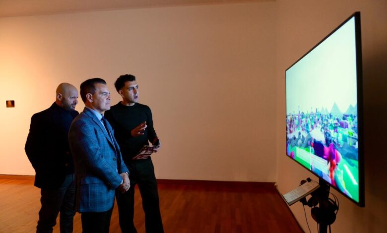 Imagen de la inauguración de las exposiciones en el Museo Caraffa